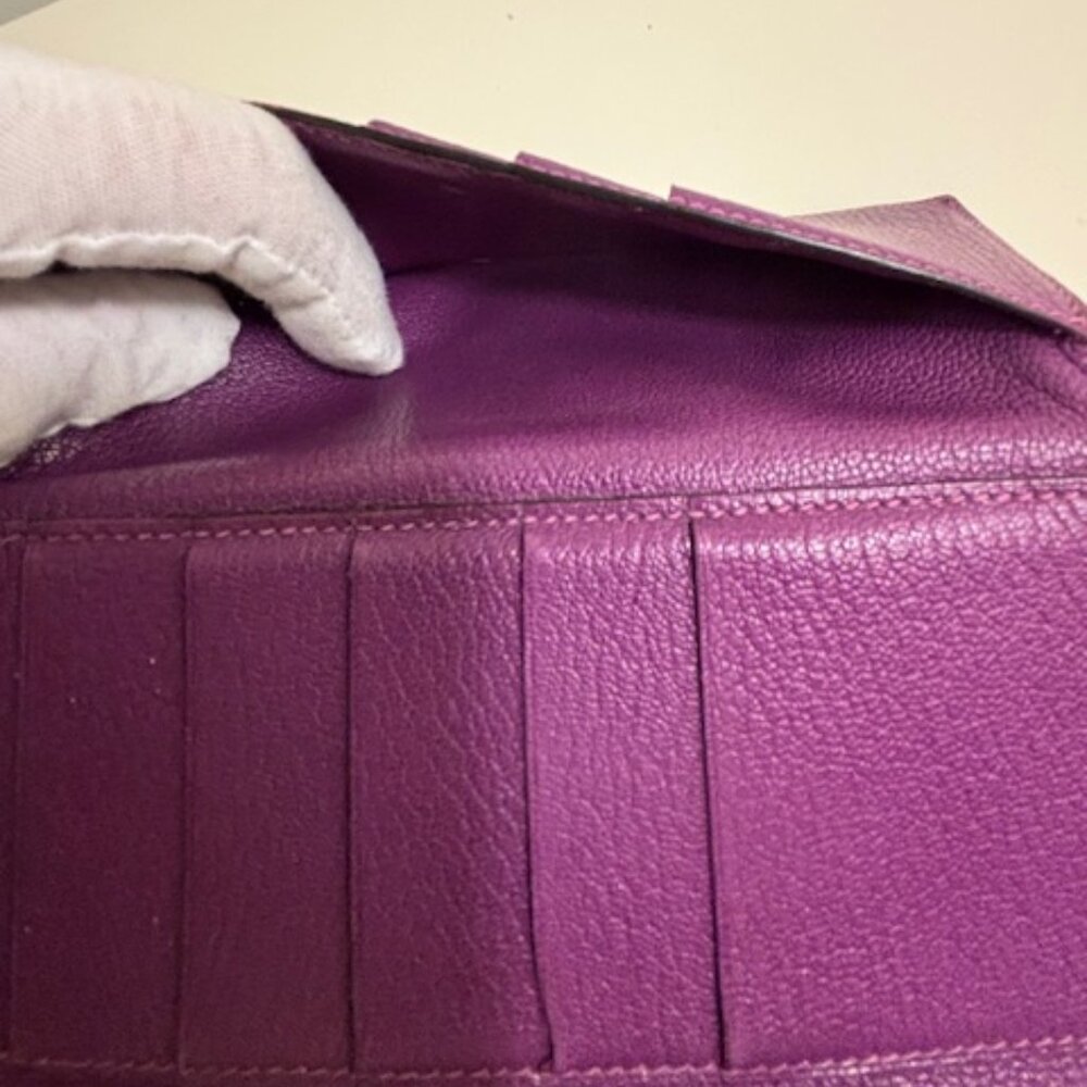🎆HERMES BEARN DUPRI-EPSOM LEATHER TRI-FOLD LONG WALLET - Picture 3 of 12